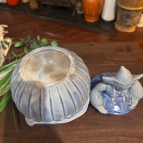 Vintage Red Wing Dutch Girl Blue Katrina 1940s Cookie Jar Hand Painted - Picture 8 of 11